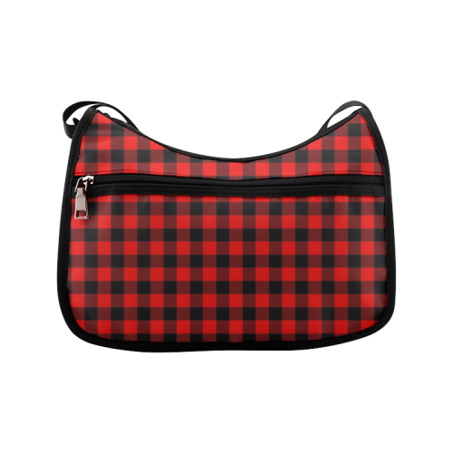 LUMBERJACK Squares Fabric - red black Crossbody Bags (Model 1616)