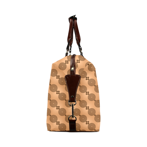 Brown Chocolate Wheels Pattern Classic Travel Bag (Model 1643)