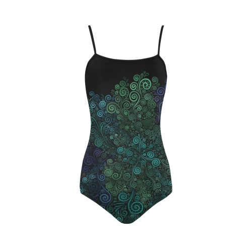 Turquoise 3D Rose Strap Swimsuit ( Model S05)