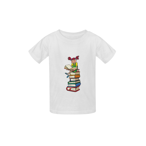 School Book Girl Reading Kid's  Classic T-shirt (Model T22)