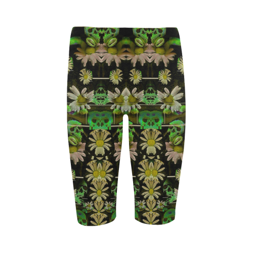 Skull in the fantasy forest popart Hestia Cropped Leggings (Model L03)