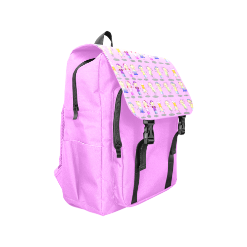 Stick Figure Kids - Pink Casual Shoulders Backpack (Model 1623)