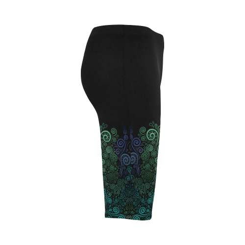 Turquoise, 3D Hestia Cropped Leggings (Model L03)