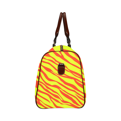 Cherry Red Sunshine Yellow Zebra Stripes Waterproof Travel Bag/Small (Model 1639)
