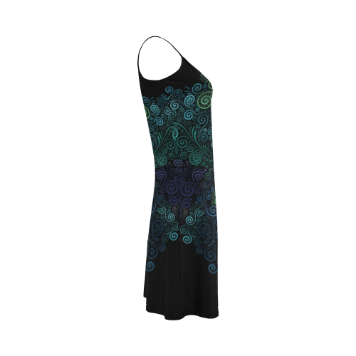 Turquoise 3D Rose Alcestis Slip Dress (Model D05)