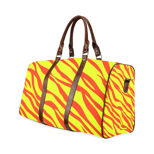 Cherry Red Sunshine Yellow Zebra Stripes Waterproof Travel Bag/Small (Model 1639)