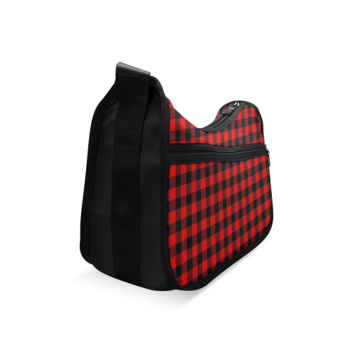 LUMBERJACK Squares Fabric - red black Crossbody Bags (Model 1616)