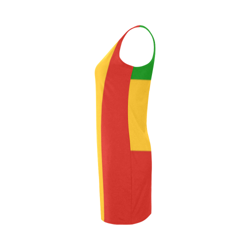 Rastafari Flag Colored Stripes Medea Vest Dress (Model D06)