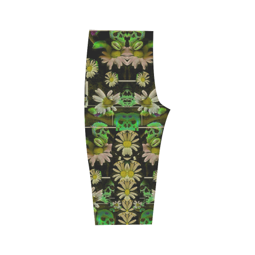 Skull in the fantasy forest popart Hestia Cropped Leggings (Model L03)