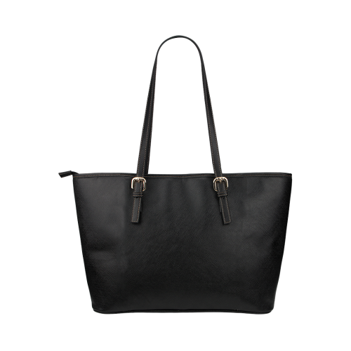 BLACK STRIPE NARROW + Message: Good buy my Love Leather Tote Bag/Large (Model 1651)