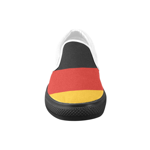 German Flag Colored Stripes Women's Unusual Slip-on Canvas Shoes (Model 019)