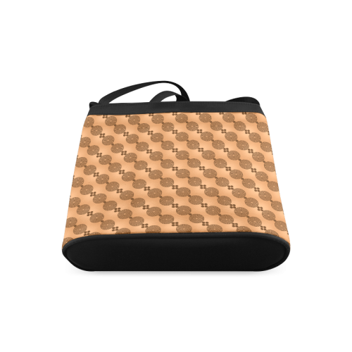 Brown Chocolate Wheels Pattern Crossbody Bags (Model 1613)