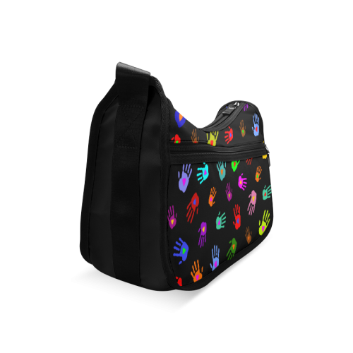 Multicolored HANDS with HEARTS love pattern Crossbody Bags (Model 1616)