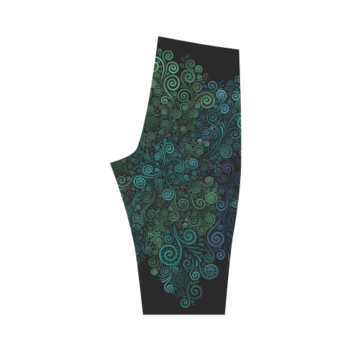 Turquoise 3D Hestia Cropped Leggings (Model L03)