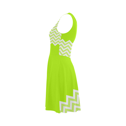 HIPSTER zigzag chevron pattern white Atalanta Sundress (Model D04)