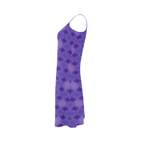 FLOWER OF LIFE stamp pattern purple violet Alcestis Slip Dress (Model D05)