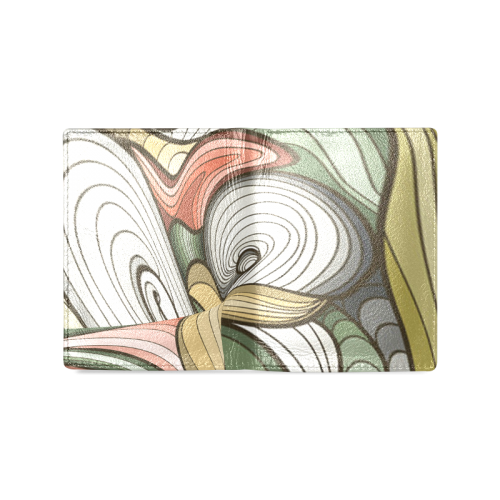Abstract flowers Men's Leather Wallet (Model 1612)