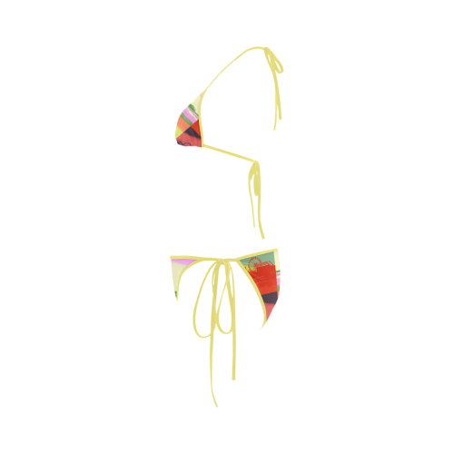 Santa Monica Pier Pop Art (yellow) Custom Bikini Swimsuit