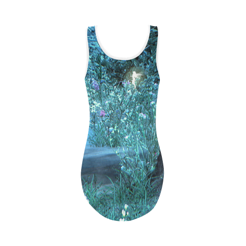 Fairy forest nght swimsuit Vest One Piece Swimsuit (Model S04)