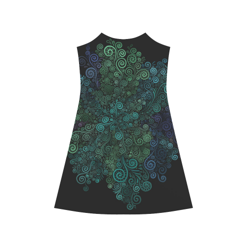Turquoise 3D Rose Alcestis Slip Dress (Model D05)