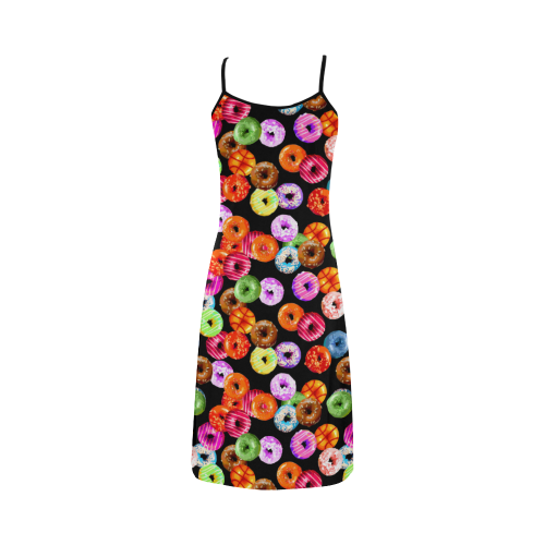 Colorful Yummy DONUTS pattern Alcestis Slip Dress (Model D05)