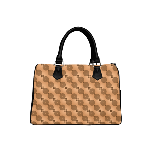 Brown Chocolate Wheels Pattern Boston Handbag (Model 1621)