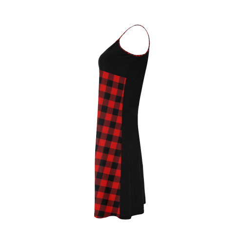 LUMBERJACK Squares Fabric - red black Alcestis Slip Dress (Model D05)