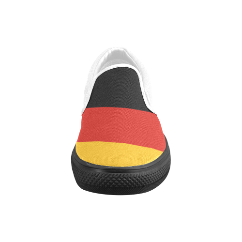 German Flag Colored Stripes Women's Unusual Slip-on Canvas Shoes (Model 019)