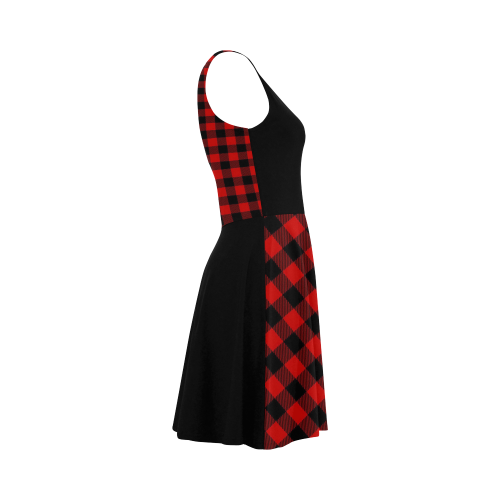 LUMBERJACK Squares Fabric - red black Atalanta Sundress (Model D04)