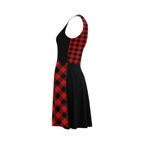 LUMBERJACK Squares Fabric - red black Atalanta Sundress (Model D04)