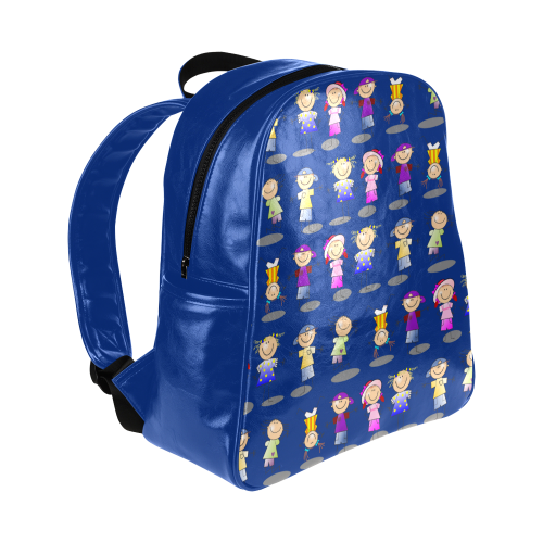 Stick Figure Kids Multi-Pockets Backpack (Model 1636)