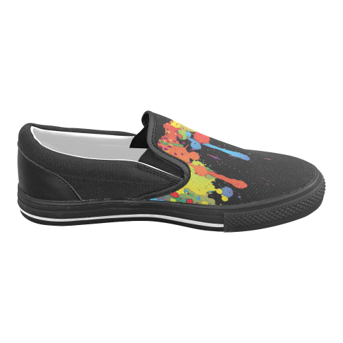 Crazy multicolored running SPLASHES Women's Unusual Slip-on Canvas Shoes (Model 019)