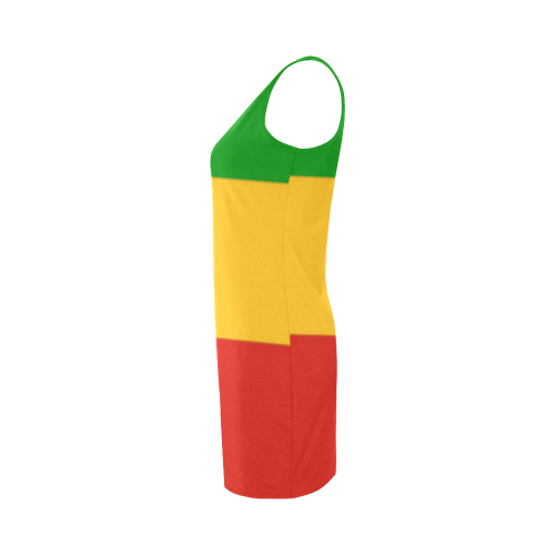 Rastafari Flag Colored Stripes Medea Vest Dress (Model D06)