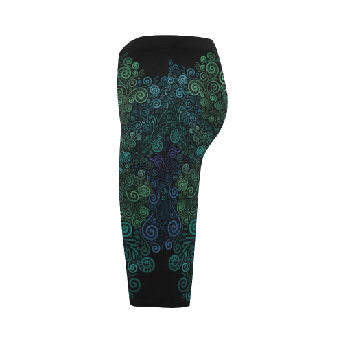 Turquoise 3D Hestia Cropped Leggings (Model L03)