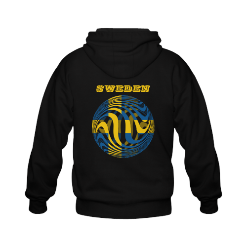 The Flag of Sweden Gildan Full Zip Hooded Sweatshirt (Model H02)