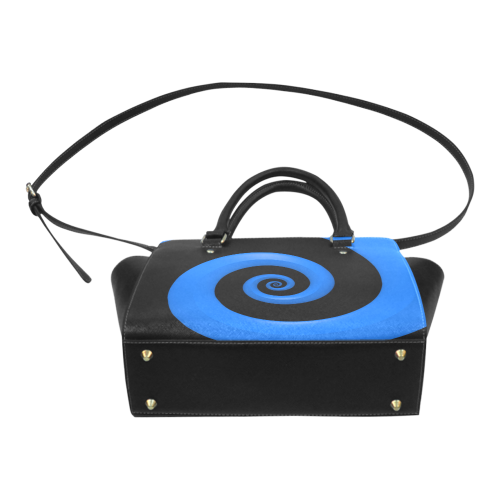 Blue/Black Spiral Classic Shoulder Handbag (Model 1653)