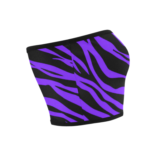 Deep Purple Zebra Stripes Bandeau Top