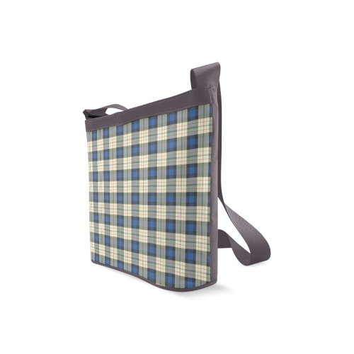Classic Tartan Squares Fabric - blue beige Crossbody Bags (Model 1613)