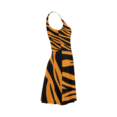 Orange Zebra Stripes Atalanta Sundress (Model D04)