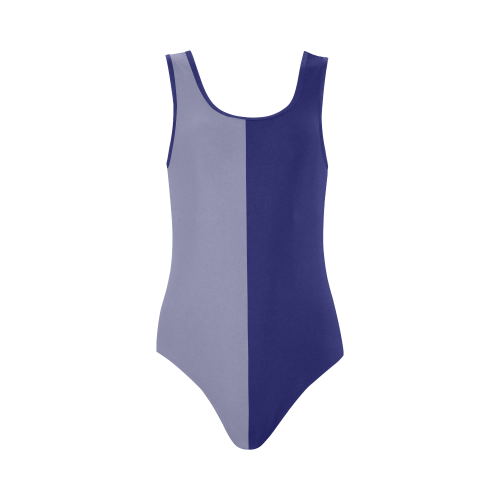 Two Colors - blue mix + your ideas Vest One Piece Swimsuit (Model S04)