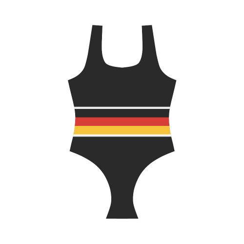German Flag Colors stripes Vest One Piece Swimsuit (Model S04)