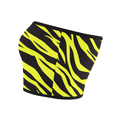 Neon Yellow Zebra Stripes Bandeau Top