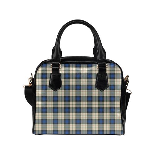 Classic Tartan Squares Fabric - blue beige Shoulder Handbag (Model 1634)