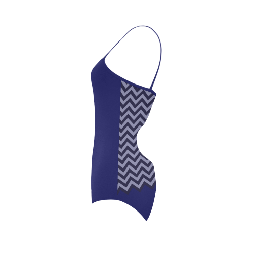 Chevron ZigZag black & white transparent Strap Swimsuit ( Model S05)