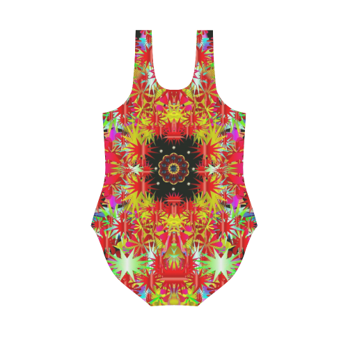 Silent Night over Earth and land of peace Vest One Piece Swimsuit (Model S04)