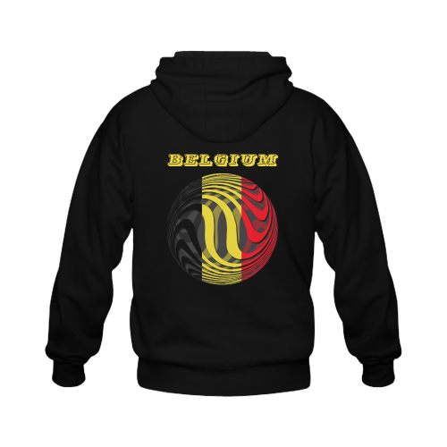 The Flag of Belgium Gildan Full Zip Hooded Sweatshirt (Model H02)
