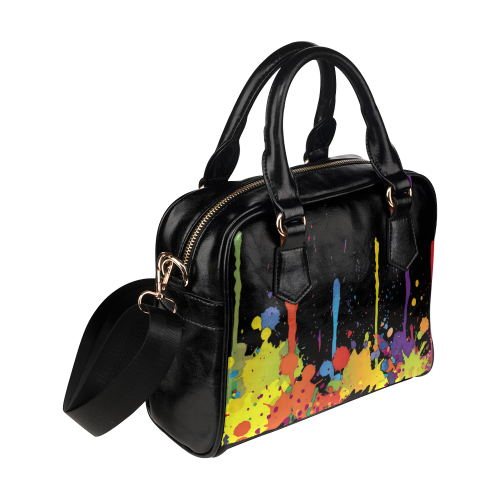 Crazy multicolored running SPLASHES Shoulder Handbag (Model 1634)