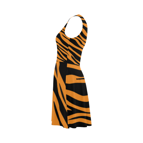 Orange Zebra Stripes Atalanta Sundress (Model D04)