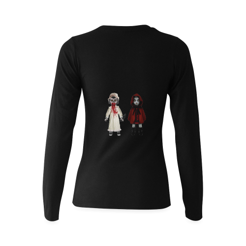 creepy-zombie-little-red-and-w Sunny Women's T-shirt (long-sleeve) (Model T07)