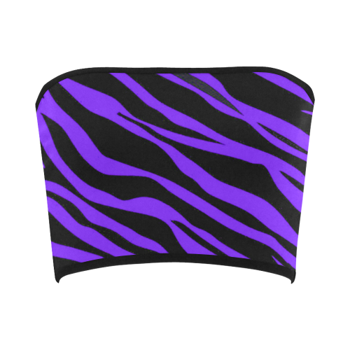 Deep Purple Zebra Stripes Bandeau Top